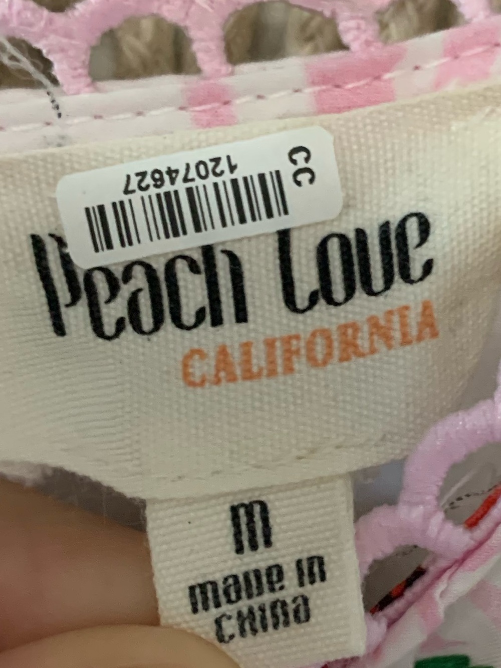 PEACH LOVE CALIFORNIA Berry Bliss Pink Cotton Strawberry Dress Size Medium - Picture 8 of 11